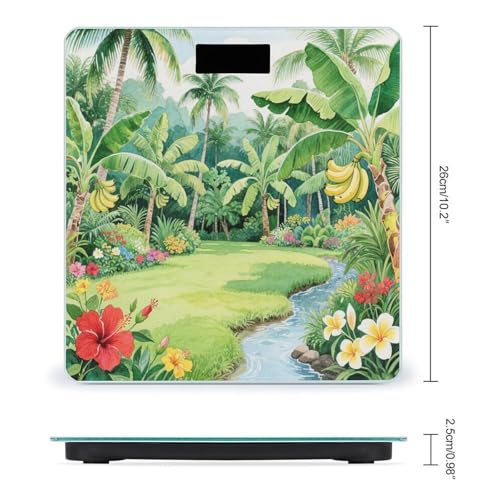 Báscula Digital Tropical Palm Banana Leaf para Baño miniatura 2