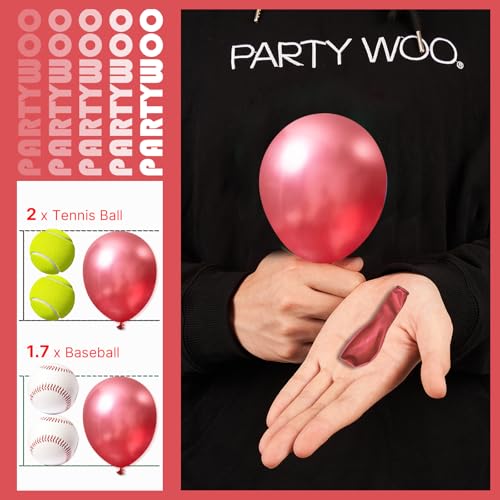 Image of PartyWoo Metallic Pink Balloons 100pcs 5 Inch Chrome Hot Pink Magenta Fuchsia Balloons for Birthday Anniversary Bachelorette Wedding Baby Shower Gender Reveal 1950s Party Decorations Pink-G104