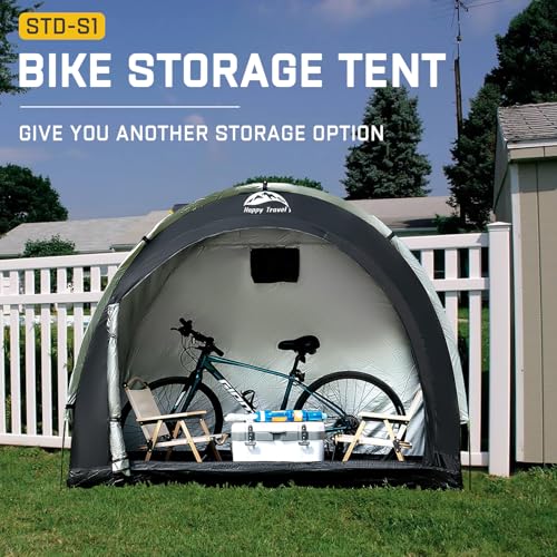 image for Happy Travel Bike Storage Shed Tent,Outdoor Portable Bicycle Storage S