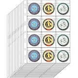 12-Pocket Coin Pages for Collectors, Standard 9-Hole Coin Collection Pages fit Most Binder, Coin Collecting Supplies, Coin Sleeves for Coin, Stamp, Badges etc (12 Pocket - 15 Sheets)