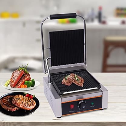 1800W Kontaktgrill Abnehmbare Platten Plattengriller Toaster, Sandwich Grill Toaster mit Temperaturkontrolle, Edelstahl Sandwichtoaster für Steak, Toast & Vegetables, 180º Öffnung – Bild 3