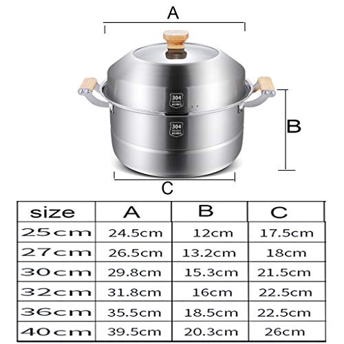 Cuiseur vapeur 36 cm inox 304 pour cuire deux plats sans mélanger - 3