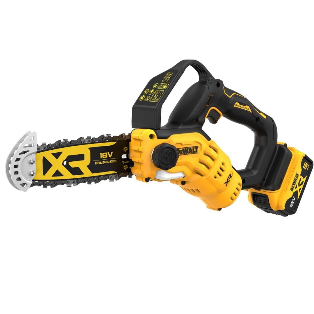 DEWALT Sierra de Poda XR 18V sans balais pour Jardiniers Passionnés - Performance Optimale avec Batterie Li-Ion 5Ah