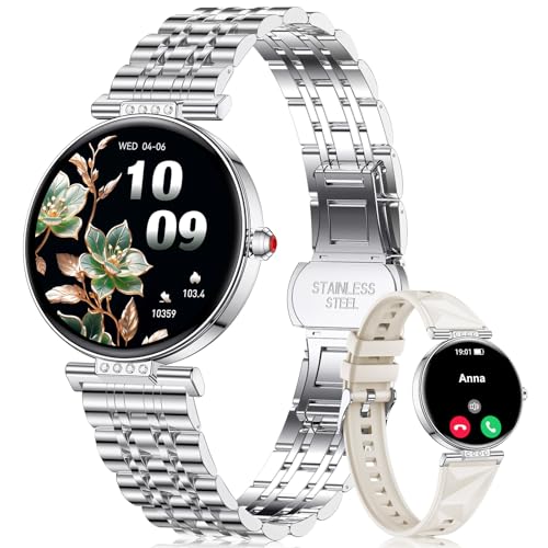 CIVO Reloj Inteligente Mujer con Llamadas: Reloj de Pulsera Deportivo Compatible Android iOS - Cuenta Pasos Fitness Smartwatch Impermeable Plateado
