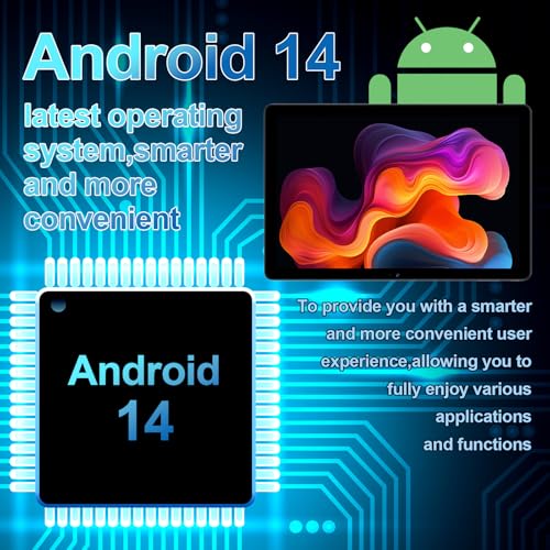 Image of redbeat Android 14 Tablet 10 inch, 2 in 1 Tablet with Leather Case & SIM Slot, 8GB RAM 128GB Storage (1TB Expand), Octa-Core Processor, 6000mAh Battery, WiFi 6 - for Study, Work & Entertainment