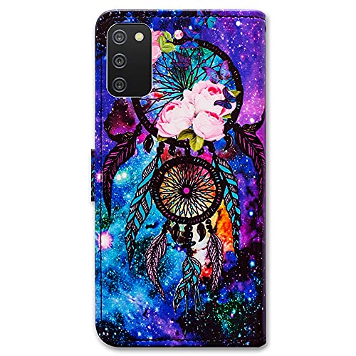 Bcov Galaxy A02S Case,Samsung A02S Case, Dream Catcher Galaxy Sky Leather Flip Phone Case Wallet Cover With Card Slot Holder Kickstand For Samsung Galaxy A02S #TOP6