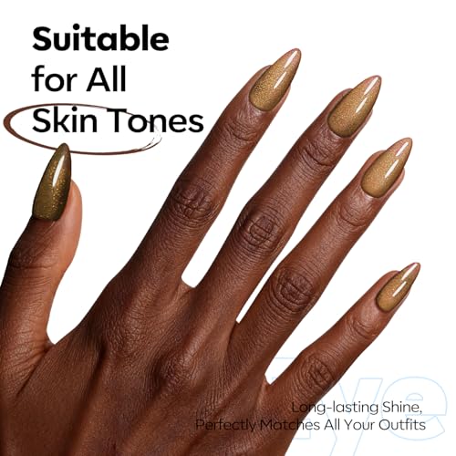 Image of modelones Brown Cat Eye Gel Nail Polish Latte Shimmer 9D Magnetic Cateye Gel Nail Polish UV LED Soak Off Winter Nail Manicure 15ML