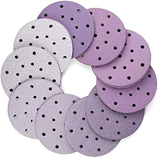 100PCS Sanding Discs, 150mm 17 Holes 40 60 80 120 180 220 240 320 400 800 Grit Assorted Professional Sandpaper by LotFancy, Hook and Loop Random Orbital Sander Round Sand Paper