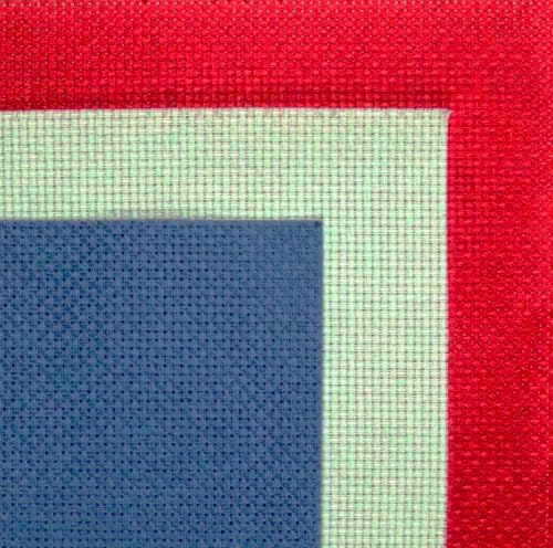 Image of KCS 3 pc of 15 inch x 18 inch(38cmx45cm) Counted Cross Stitch Cotton Aida Cloth Needlework Rolled Fabric Box,16CT,Red+Light Green+Jeans Blue