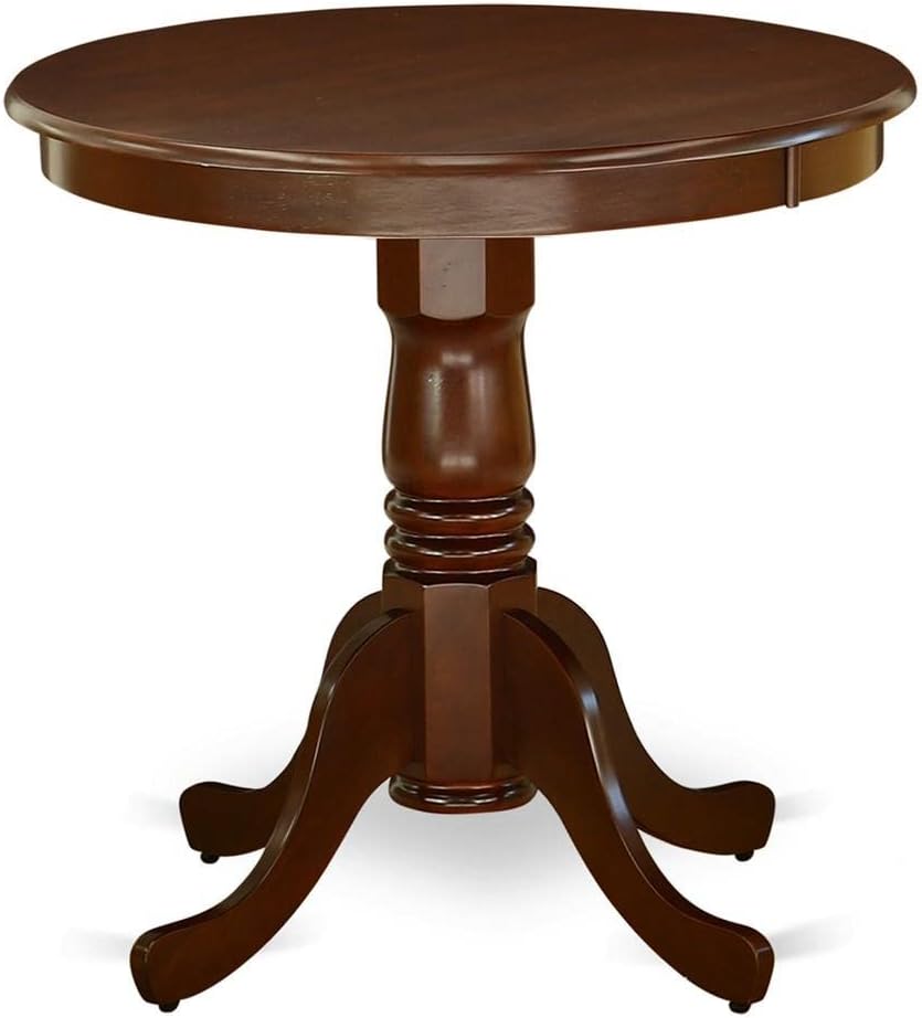 Amazon.com: Roundhill Furniture Rene Round Wood Pedestal Side Table, 26 ...