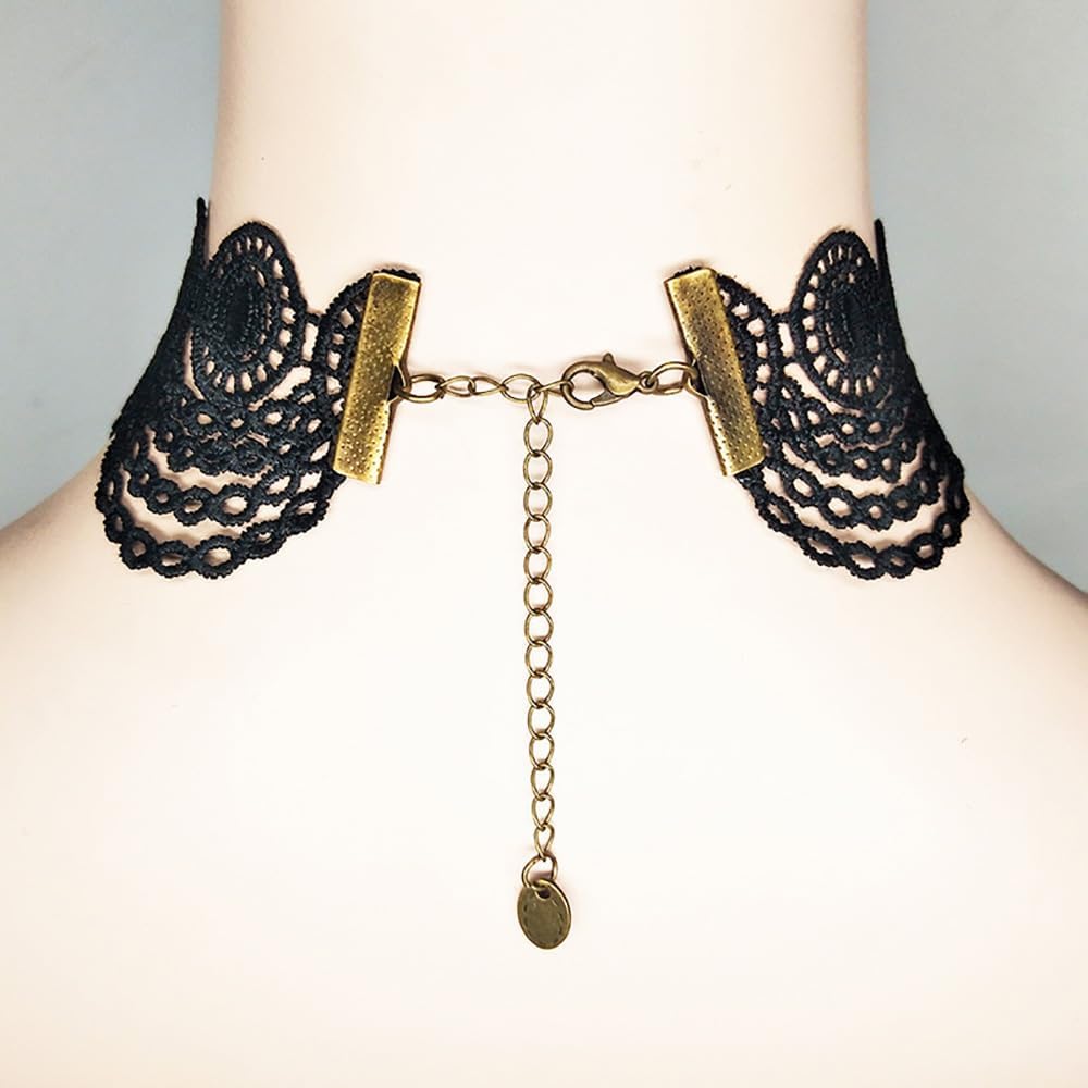 Black Bat Lace Choker Necklace for Women Halloween Chram Pendant Necklace Gothic Prom Party Choker Vampire Collar Clothing Accessories - Image 5