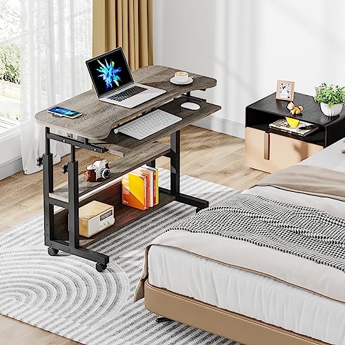 Tribesigns Portable Desk With Wireless Charging Station, Height Adjustable Side Table Sofa Couch Bedside Laptop Computer Cart With Usb Ports, Mobile Small Standing Desk With Keyboard Tray #TOP4