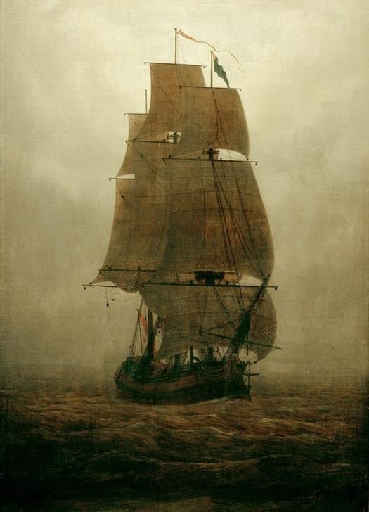 Affiche Toile Voilier dans le brouillard Caspar David Friedrich 60x90cm