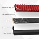 Jonsbo M.2.3 NVMe M.2 SSD Heat sink Dissipation Radiator Aluminum Alloy Heatsink for PCIE NVME Or M.2 2280 SSD Cooler with 3X Thermal Cooling Pads for M.2 2280 SSD Heat Sink for PC Computer Samsung EVO & EVO Plus | Western Digital |Crucial and More Others M.2 (Red) gallery image