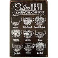 Targa rustica in metallo con scritta Good Days Start with Coffee in metallo per famiglia, bar, ristorante, caffè, bagno, garage, ufficio, decorazione artistica, 20,3 x 30,5 cm, targa in latta