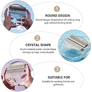 BIENKA 1 Ensemble Arc-en-Ciel Kalimba 17 Touches Rond Pouce Piano Transparent Clair Kalimba Pouce Piano Acrylique… – Image 5