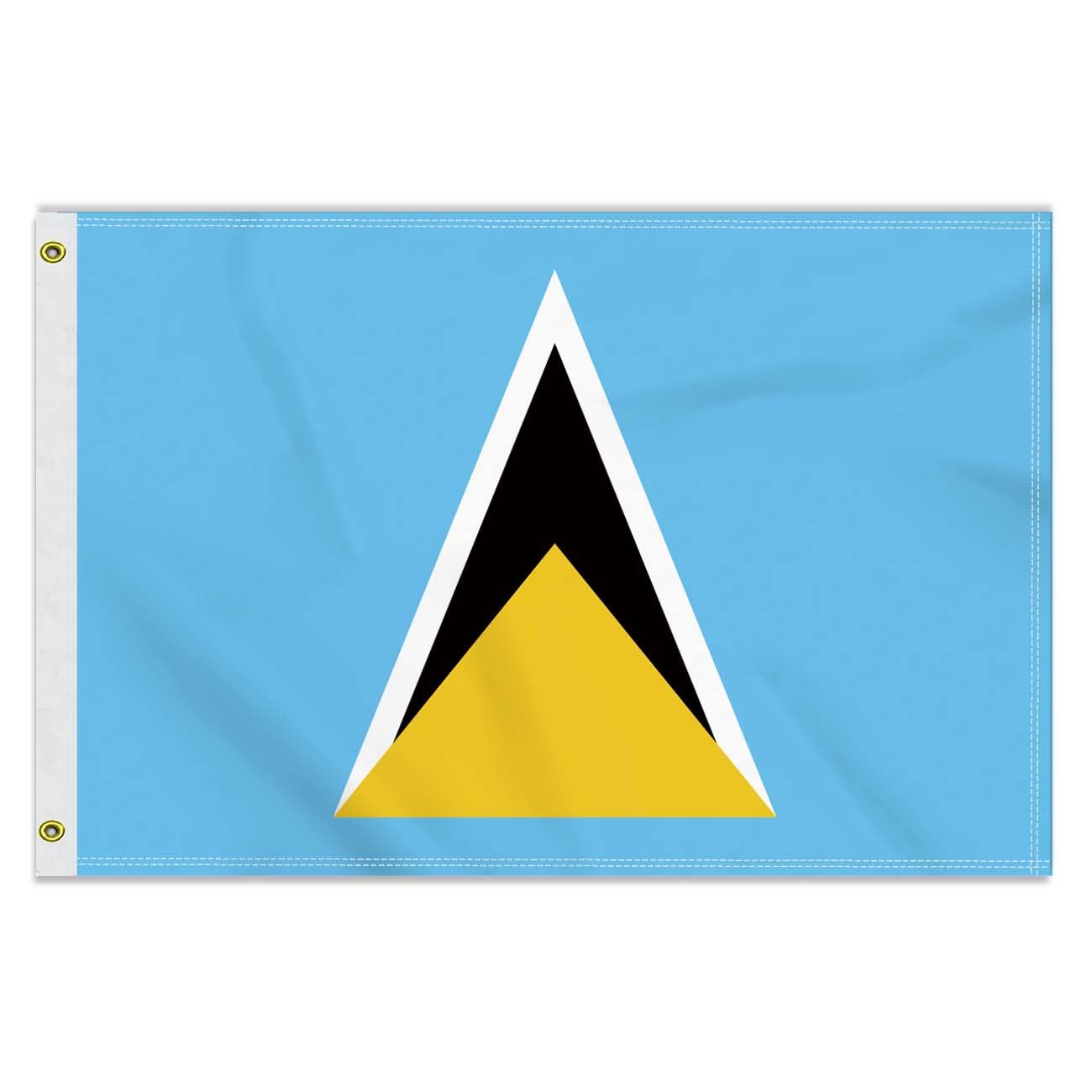 2×3 FT Saint Lucia Flag, Medium 60×90 CM 150D Saint Lucian Outdoor Banner,Decor Garden With Brass Gromment