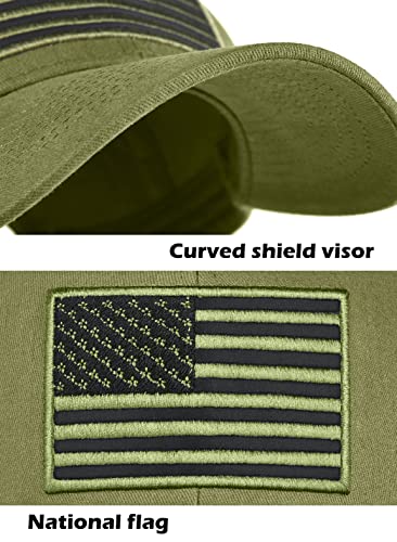 Image of LCZTN 2 Pack American Flag Baseball Cap for Men Women,Low Profile USA Plain Dad Hat