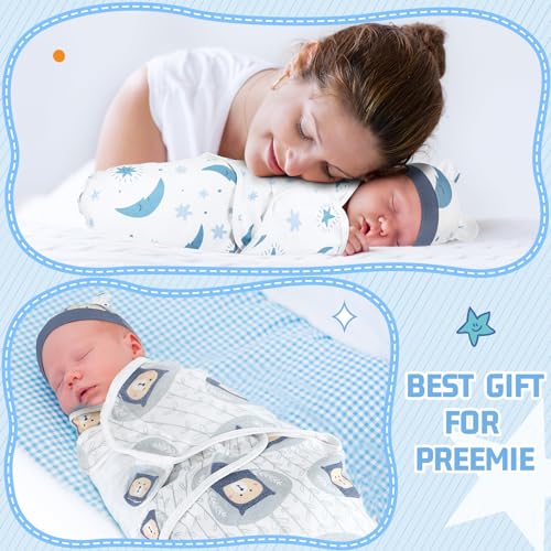 Image of Buryeah 4 Pack Preemie Swaddle Blanket Wrap Set