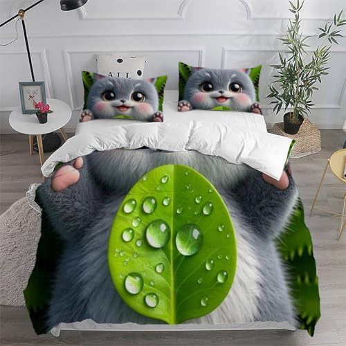 Housse de couette super king ours animaux microfibre 260x220cm lit garçon 3d - 6