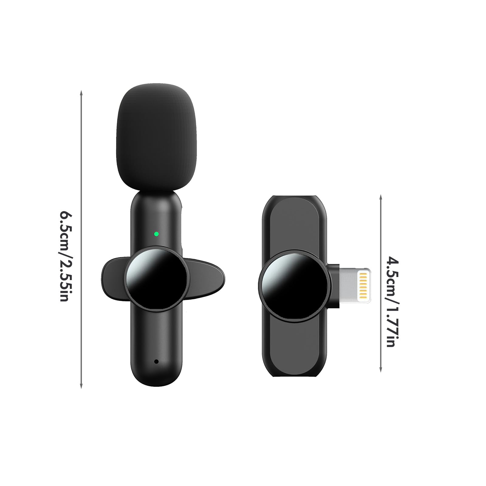 2 Stück Lavalier Mikrofon, Für iPhone, IPad,Telefon Mikrofon, Kabelloses Bluetooth-Mikrofon, Bändchen-Mikrofone, Geeignet für Videoaufzeichnung, PC, Laptop, Live-Übertragung, Podcast(IOS)
