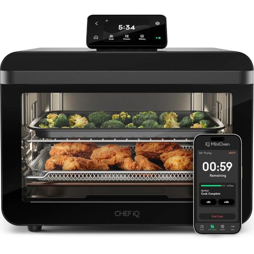 CHEF iQ MiniOven Smart Toaster Oven Air Fryer Combo, 11-in-1 Countertop Convection Oven