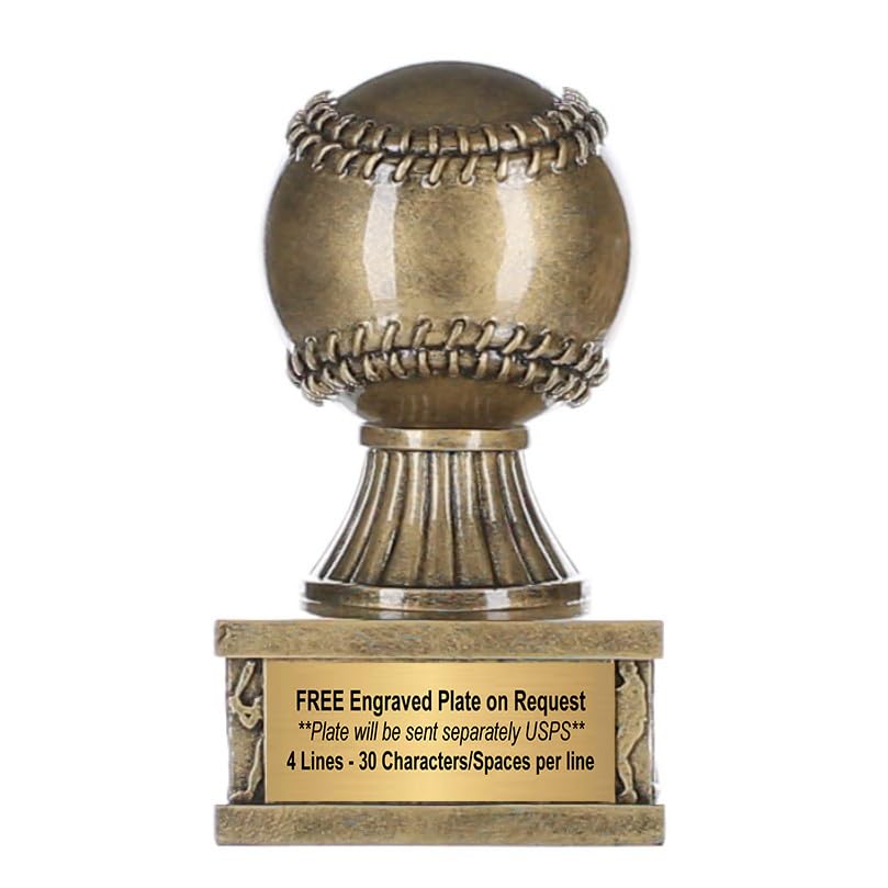 Decade Awards Action Pedestal Baseball Trophy - Personalized Softball or Baseball Award - Celebrate Success on The Diamond for MVPs, Coaches, Teams -