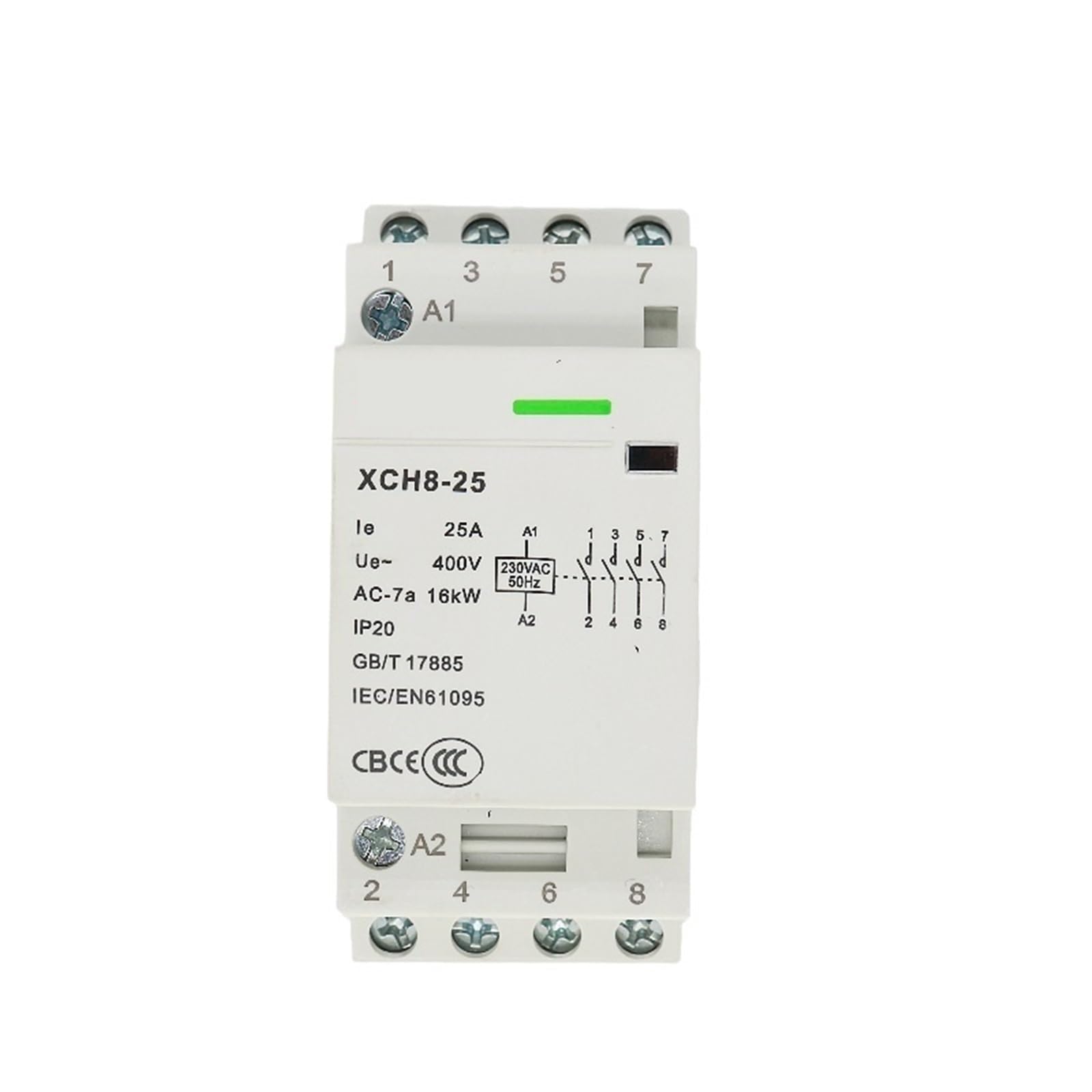 1 sztuk 4P 16A/20A/25A AC Modułowy Stycznik Sterowania Przełącznik Kontroli dla Domu 220V/230V 50/60Hz 3NO 1NC 4NO 4NC 2NO 2NC(20A 4NC)