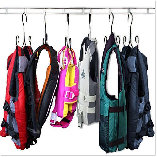 New! Life Jacket Hanger, Storage- Life Preserver, Life Vest Hanger & Storage, Life Jacket Dryer, Drying Rack, Drying Hangers (Set of 5 Hangers); Boating Hanger & Storage (Chrome (Set of 5)) - Thumbnail 5