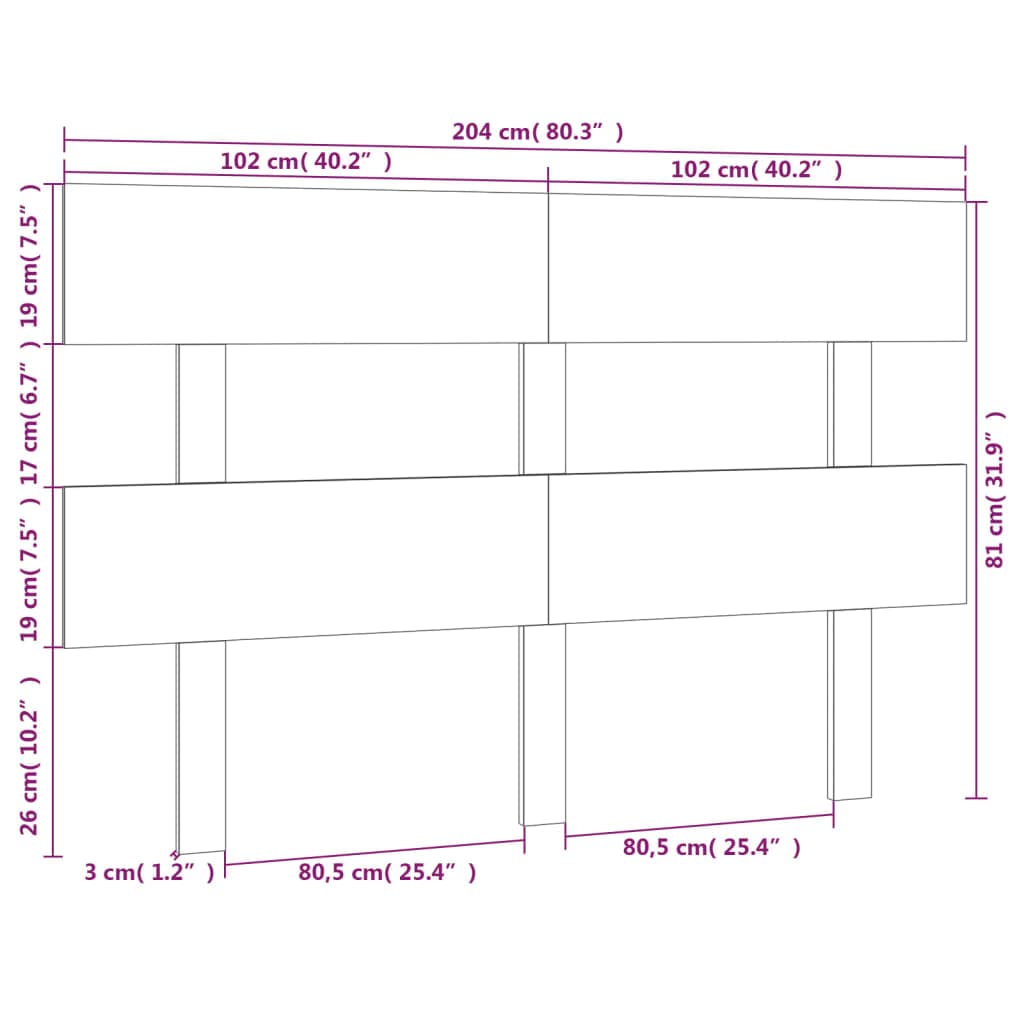 Cabecero de cama de pino (204 x 3 x 81 cm, moderno, resistente, protector de pared y respaldo para dormitorio, dormitorio adolescente y amigos