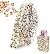 FULZTEY Glitter Self Adhesive Rhinestone Ribbon,Yellow Glass Gems Diamond Strips for DIY Crafts,1...