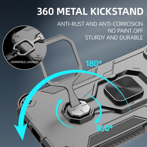 Image of Back Cover Case for iQOO Neo 10R |Shockproof | Metal Ring Holder | Military Grade Armor Back Cover for iQOO Neo 10R -Black