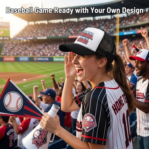 Image of 12 Pack Sublimation Blank Mesh Trucker Hats Bulk, DIY Heat Press Baseball Hat Pack, Sports Outdoor Snapback Cap