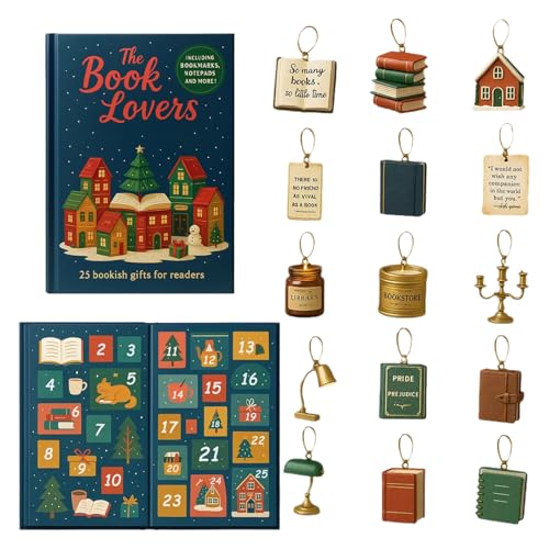 Calendario de Adviento de Navidad 2025 | Calendario con colgante temático de libros de 25 días | Calendario de cuenta regresiva de Navidad acrílico 2D en forma de libro – Regalo para estante de Calendario de Adviento de Navidad 2025 | Calendario con colgante temático de libros de 25 días | Calendario de cuenta regresiva de Navidad acrílico 2D en forma de libro – Regalo para estante de