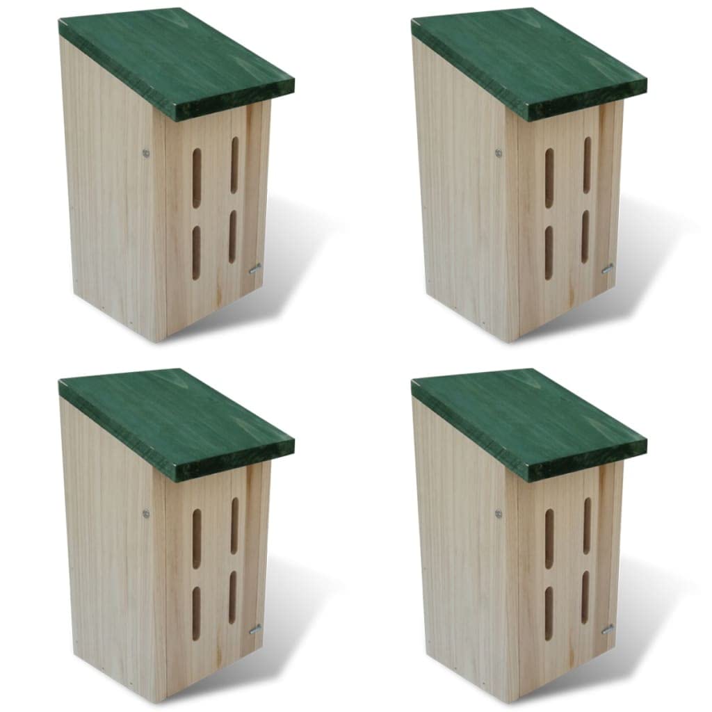 Set di 4 casette per farfalle, 14 x 15 x 22 cm, in legno resistente alle intemperie, per giardino, balcone, terrazza, esterno, hotel per insetti naturale, con funzione di protezione e aiuto