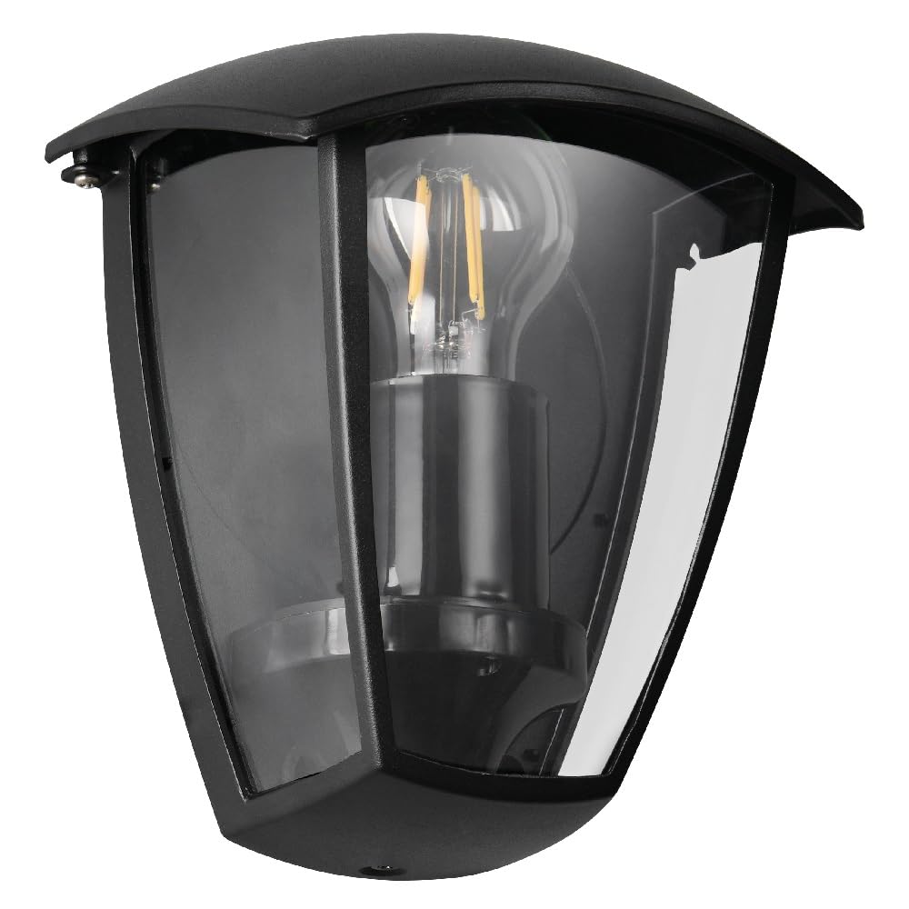 Britalia Black Br263260332 Outdoor Modern Flush Half Lantern Wall Light Ip44-20Cm Height - Dimensions: Height 200Mm X Width 180Mm X Projection 130Mm (20Cm X 18Cm X 13Cm) | Weight: 0.7Kg (700G)
