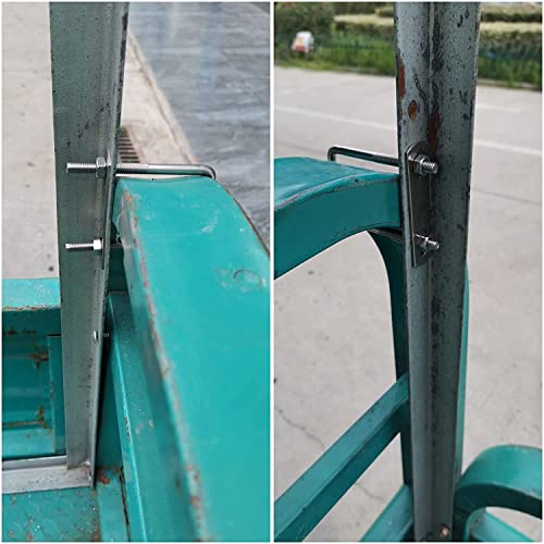 4 Stück U Bügel, U Schraube, Bügelschrauben Befestigung, Quadratisch Edelstahl U Schrauben, Bügel Bolzen Robust, Mit Rahmenplatte Unterlegscheiben Langlebig, für Abschleppen, Autos Schiffen