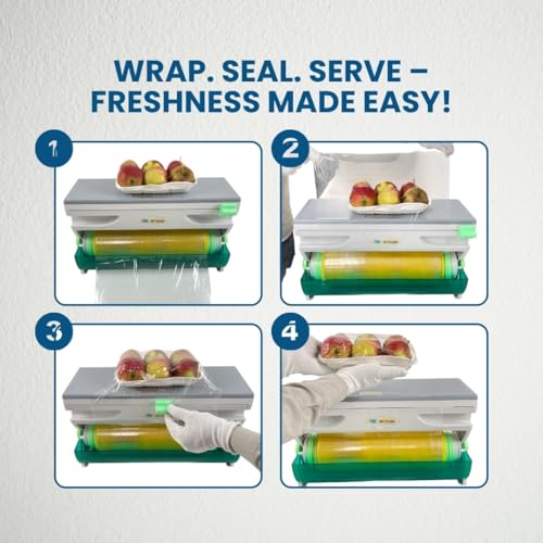 Image of SMART PACK Table Top Vegen Cut Wrapping Machine for Vegetable, Bakery Food Wrap, Commercial Kitchens | Maintaining Food Freshness | Vegetable Wrapping Machine | Pack of 1