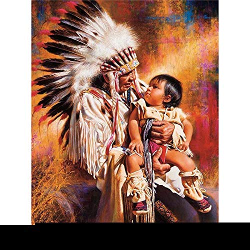 Diamond Painting Kits for Adults 30x40cm American Native Indian Baby Children DIY 5D Diamond Art for Beginner for Wall Decoration