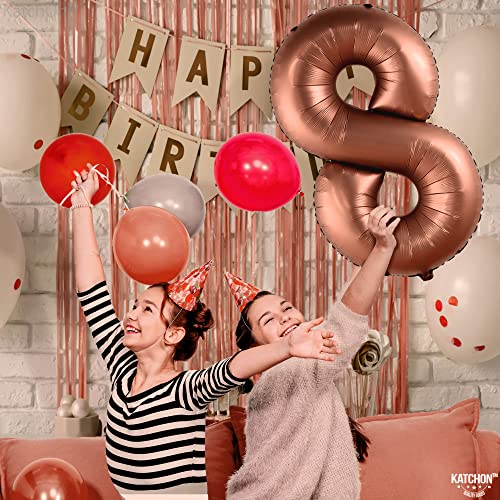 Image of KatchOn, Coffee Brown 8 Balloon Number - 40 Inch
