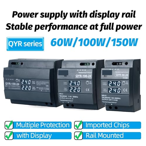 Alimentation rail DIN QYR-150W 12V avec affichage digital
