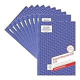 AVERY Zweckform 1770-10 Rapport/Regiebericht (A5 selbstdurchschreibend, von Rechtsexperten geprüft, für DE/AT zur Dokumentation der Arbeitsleistung, 2x40 Blatt) 10er-Pack, weiß/gelb