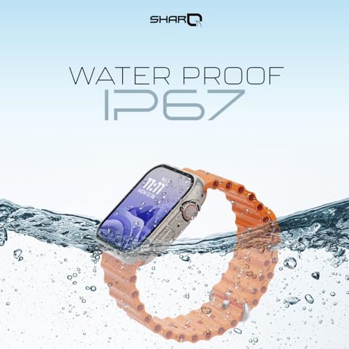 Image of SHARQ Smart Watch with 1.91 inch Display, Bluetooth Calling, AI Voice Assistant, Functional Crown, Heart Rate & SpO2 Monitoring, Waterproof IP67 with Fast Charging(Titanium Gold)
