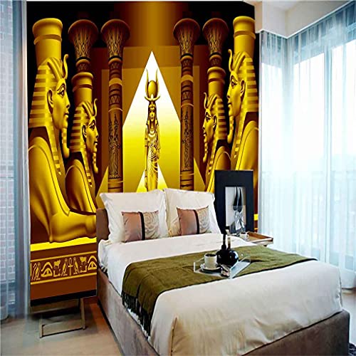 Papier peint 3D salon et restaurant poster mural statue dorée chic