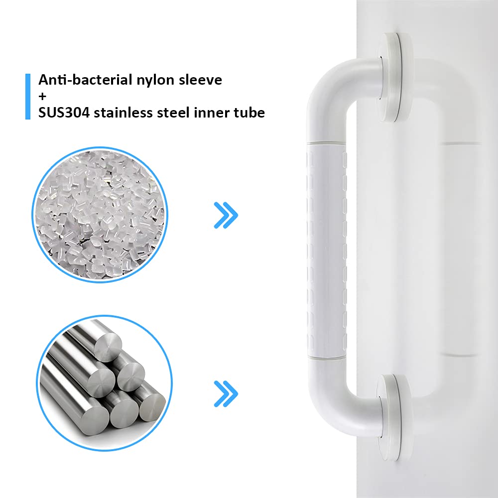 BONADE Maniglione da Bagno Antiscivolo Maniglia in Acciaio Inossidabile da Doccia/Bagno/Vasca, Maniglione da Bagno per Pareti per Disabili Anziani Gravida Bambini e Persone con Mobilità Ridotta 35CM