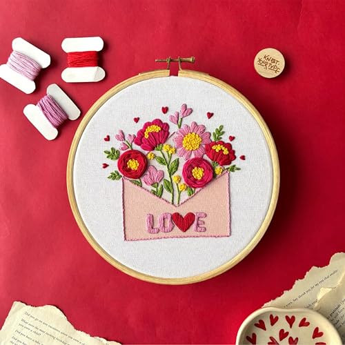 Image of KNOT YOUR TYPE Love Letter DIY Embroidery Kit | Hand Embroidery Kit with All Stitching Materials | Perfect Art & Craft Gift Set, Stitching Kit for Adults