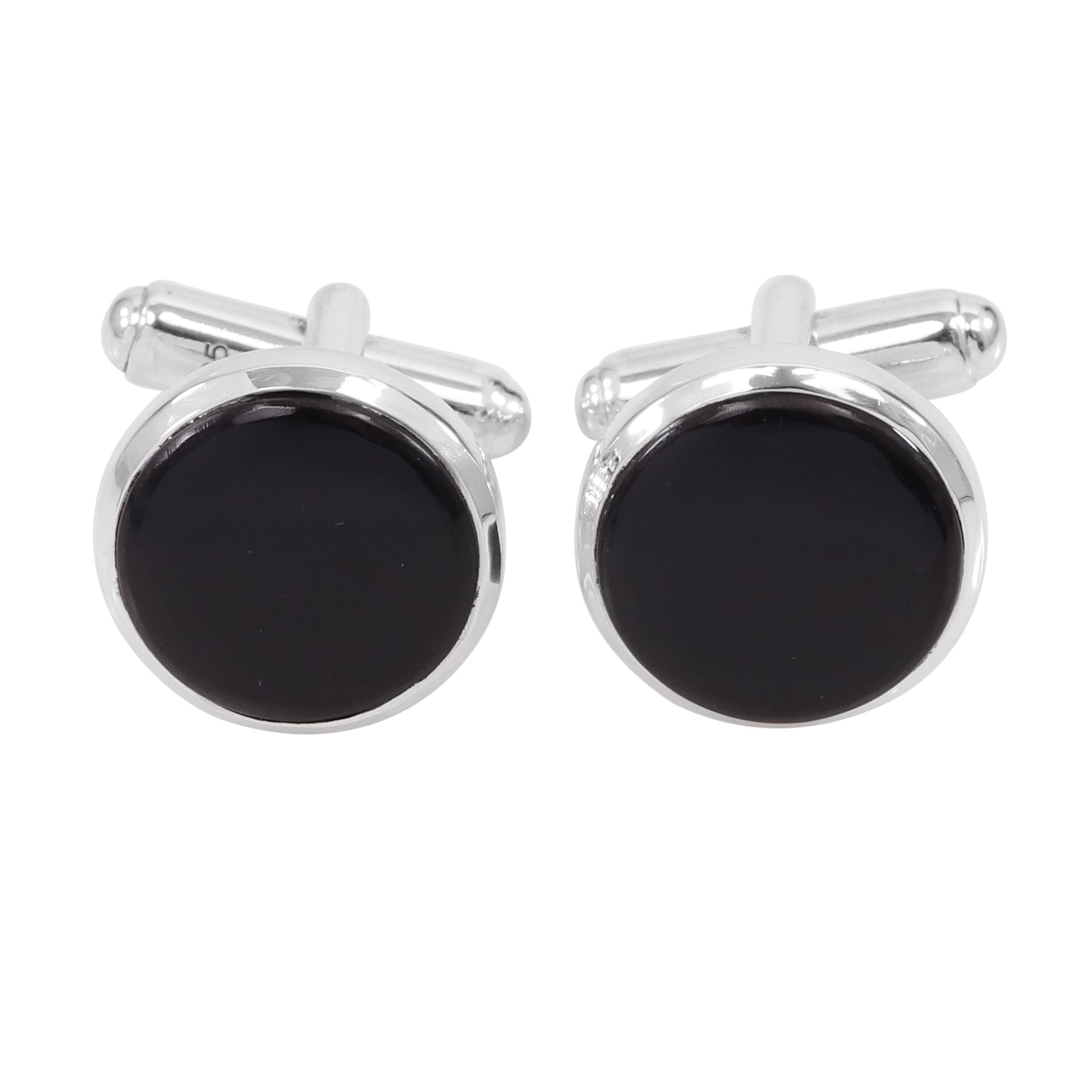 Black Onyx Stone Cufflinks Jewelry for Men 925 Sterling Silver, Cuff Links for Wedding Party Unique Gift
