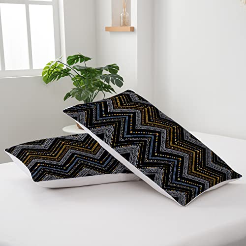 Toptree Dark Boho King Duvet Cover Boho Chic Bedding Chevron Boho Bed Set Bohemian Bedding Dark Blue Boho Decor #TOP4