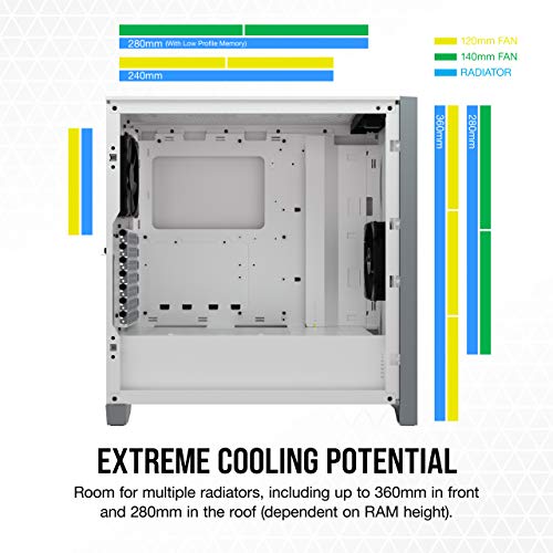 Image of Corsair 4000D Airflow Tempered Glass Mid-Tower ATX Case, White (CC-9011201-WW)