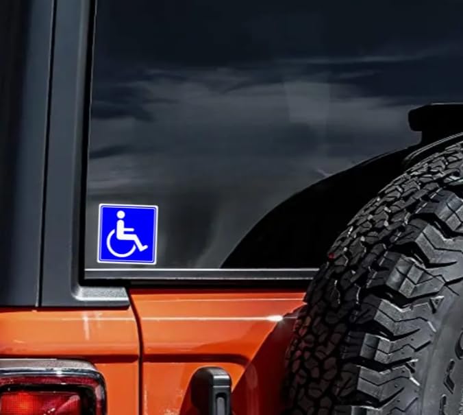 Garneck - Pack De 6 Autocollants Handicapés Pour Voiture - Faciles à Poser, Résistants Et Bien Visibles - 5